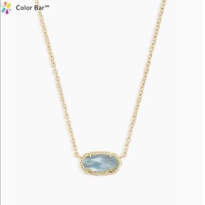 NWT • Kendra Scott Elisa Pendant Necklace in Light Blue Illusion & Gold